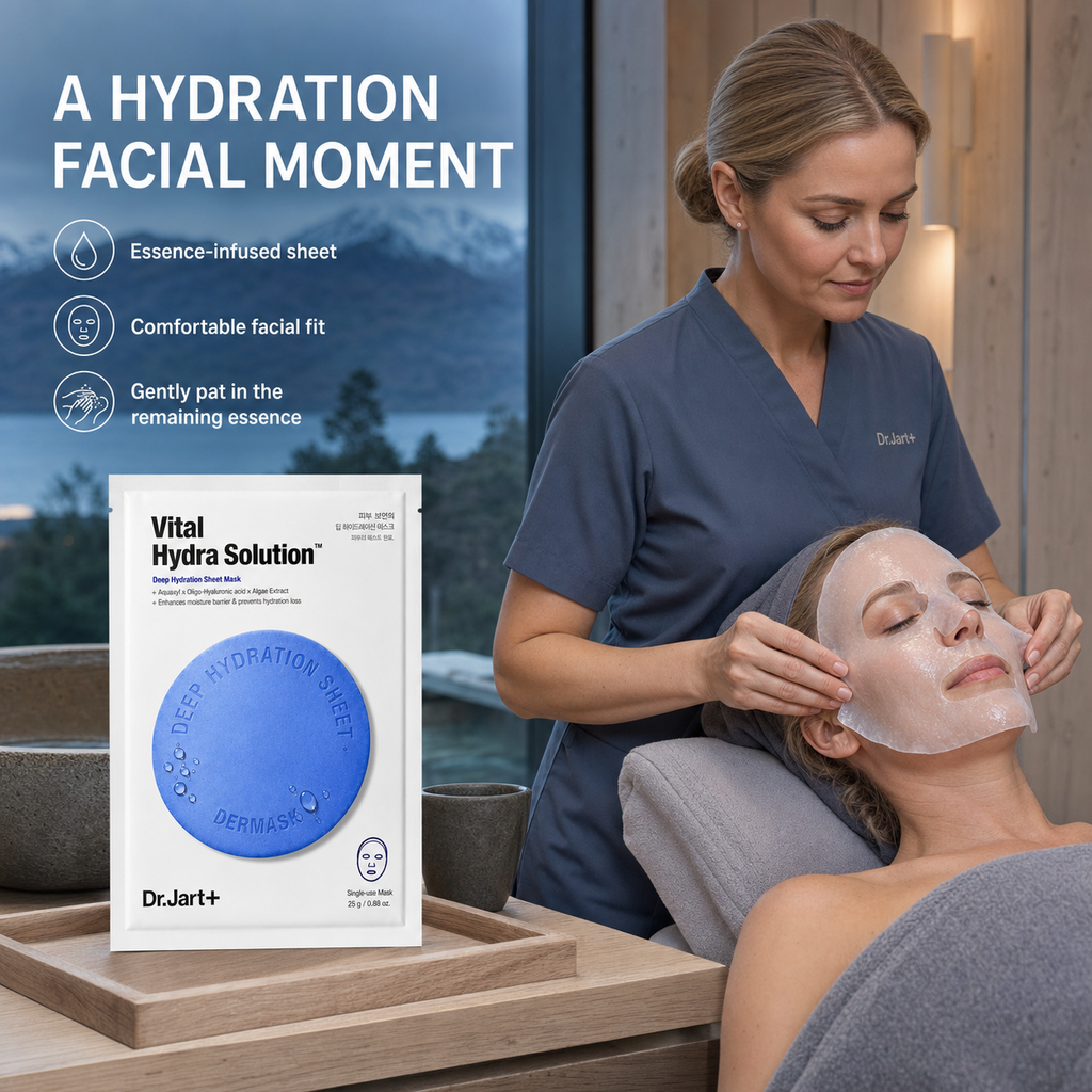 Dr.Jart+ Hydra Solution Mask 5ct – 24H Lock, Soothes Seasonal Dryness