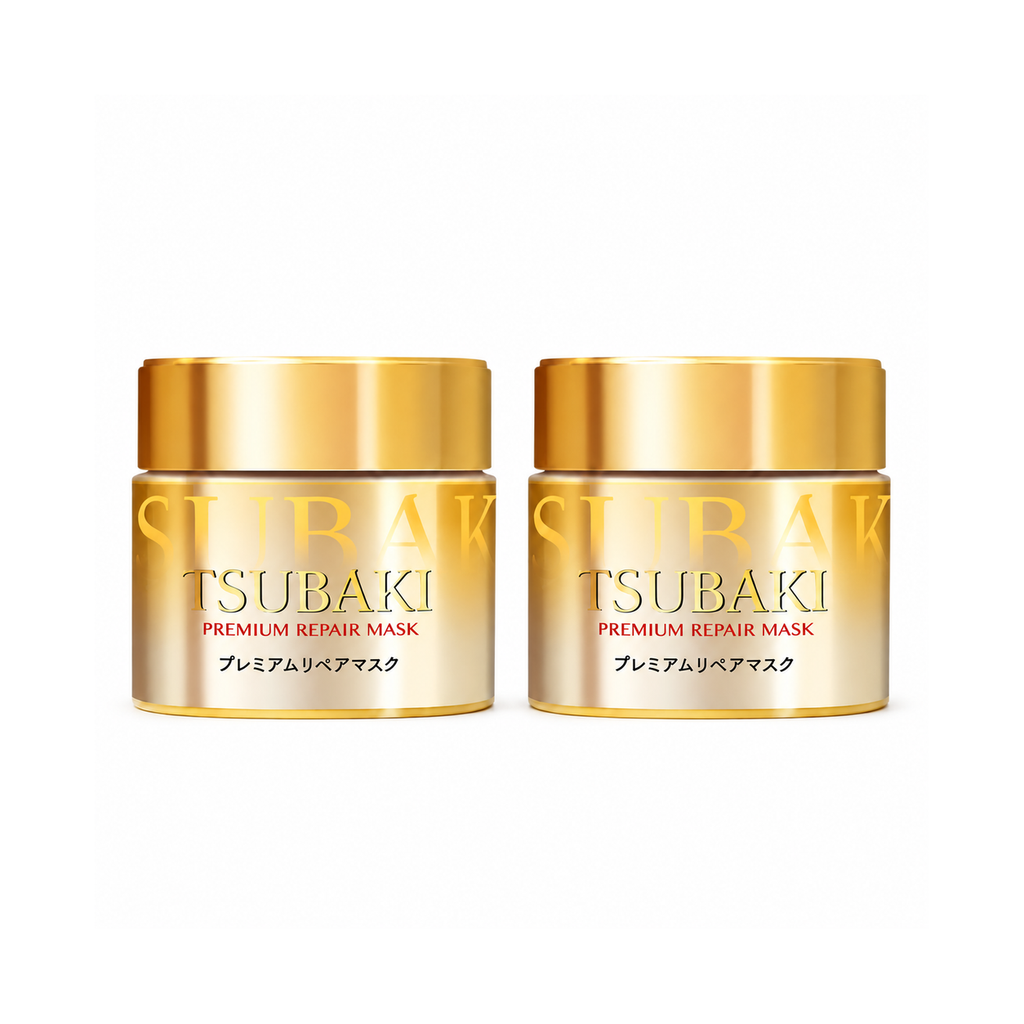 Tsubaki Premium EX Hair Mask 180g x2–0-Second Repair, Camellia Oil + Royal Jelly
