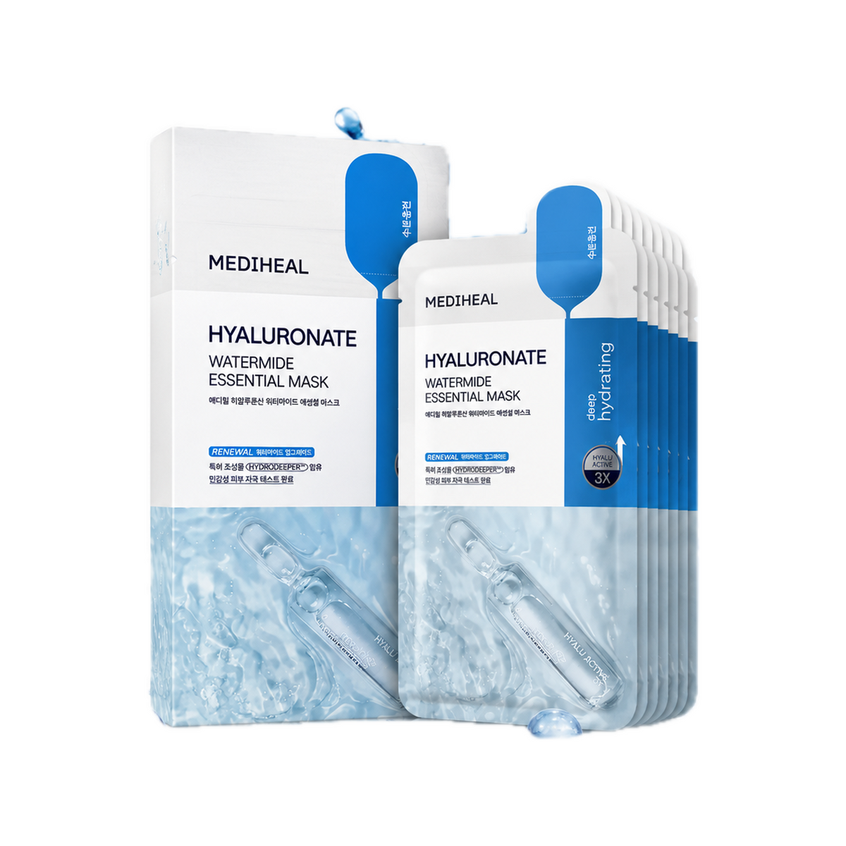 MEDIHEAL Hyaluronate Watermide Essential Mask – 10 Sheets
