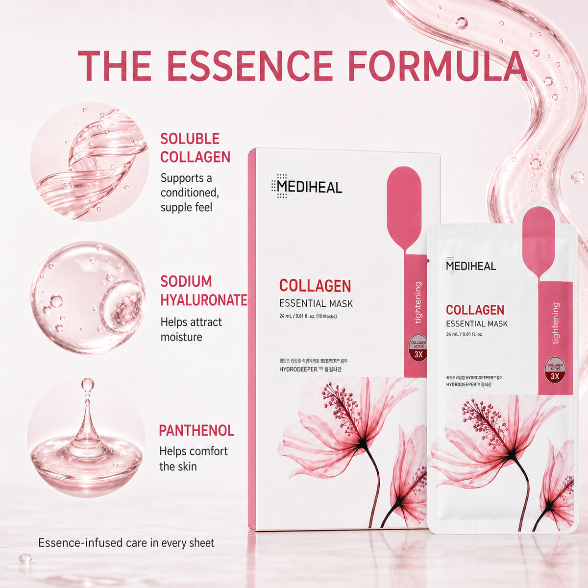 Mediheal Collagen Mask 10pc Set – Plumps, Lifts & Restores Firmness