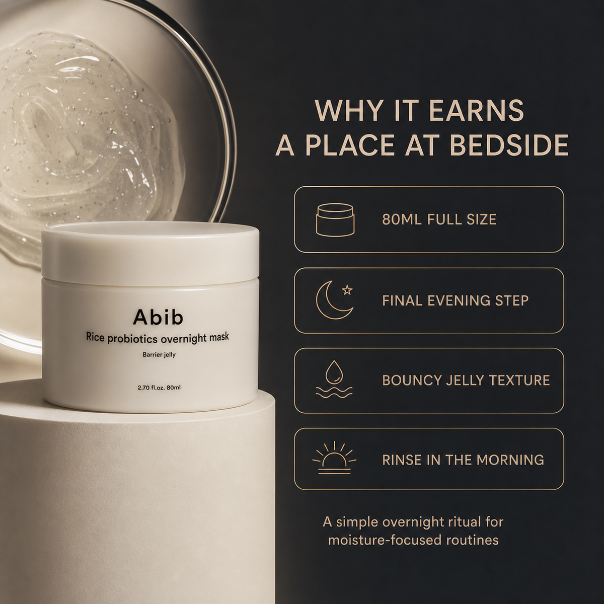 Abib Rice Probiotics Overnight Mask 80ml – Strengthens, Repairs & Revives Dull