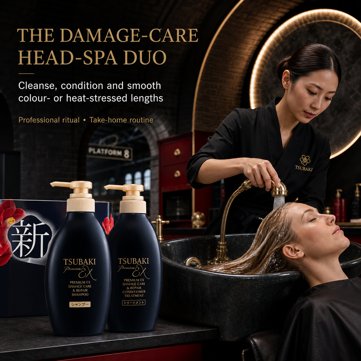 TSUBAKI EX Repair Set 400ml – Strengthens, Softens & Restores Shine