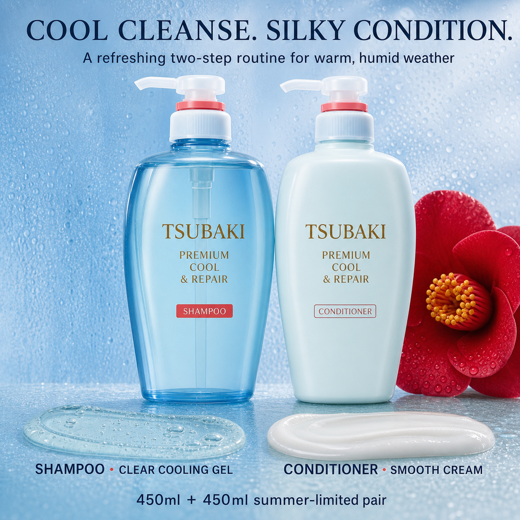 TSUBAKI Premium Cool & Repair Shampoo & Conditioner Set 450ml × 2