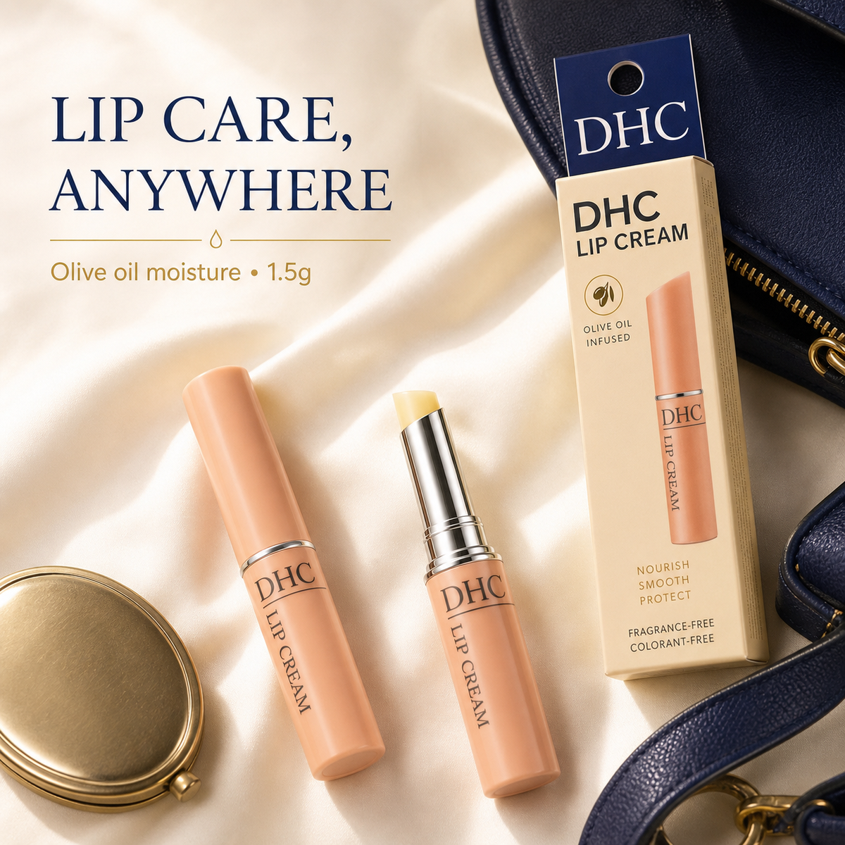 DHC Lip Cream 1.5g – Fragrance-Free, Intense Moisture, Softens Lips