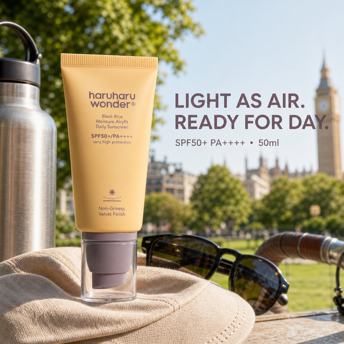 Haruharu Wonder Moisture Sunscreen SPF50+ PA++++ 50ml, daily face cream