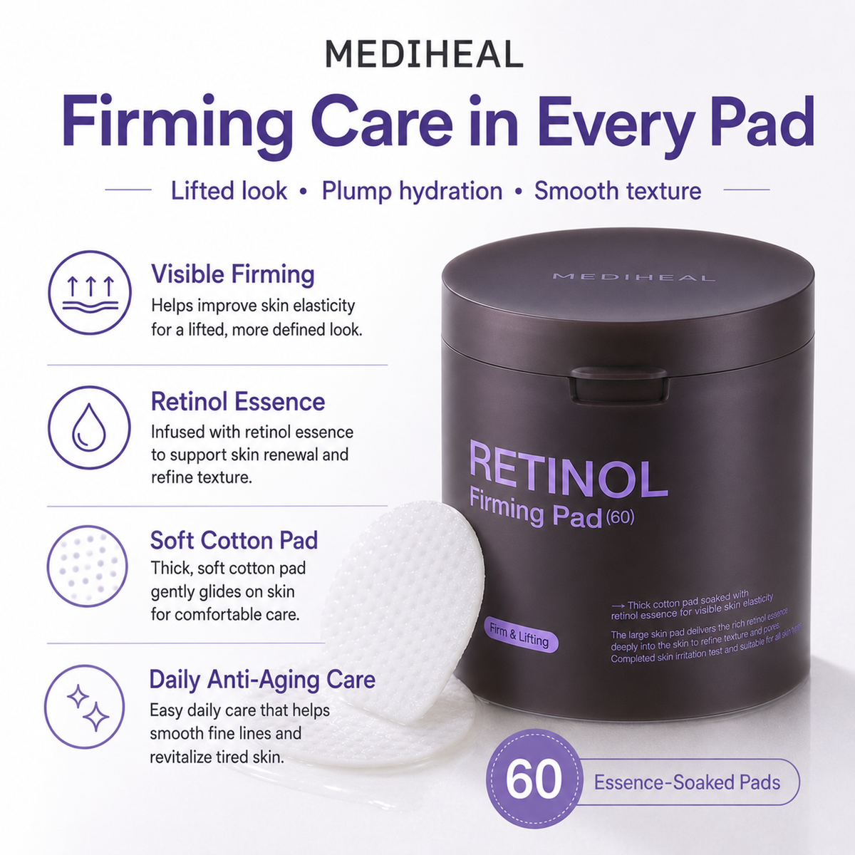 MEDIHEAL Retinol Firming Pad – 60 Pads detail image