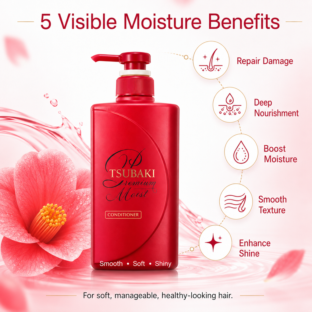 TSUBAKI Premium Moist Conditioner 490 mL detail image