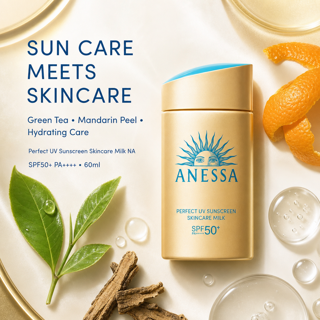 Anessa Perfect UV Sunscreen Mild Milk 60ml – SPF50+ PA++++, Sensitive Skin Safe
