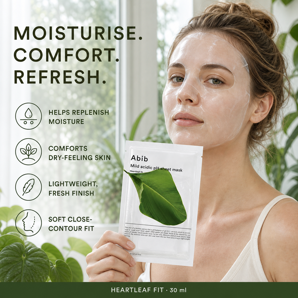 Abib Mild Acidic pH Sheet Mask Heartleaf Fit – 30mL