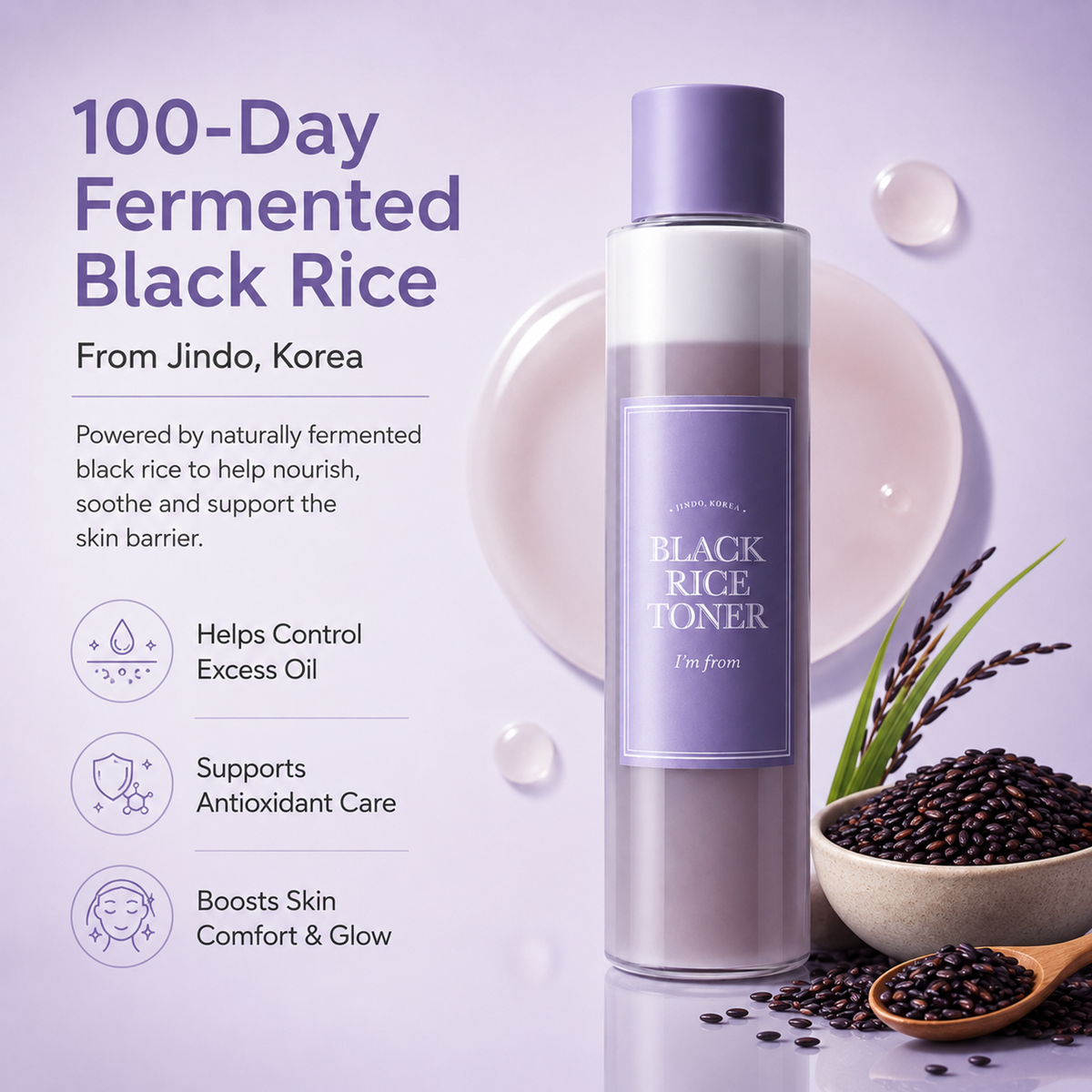 I’m From Black Rice Toner 30mL – Oil Control & Hydrating detail image