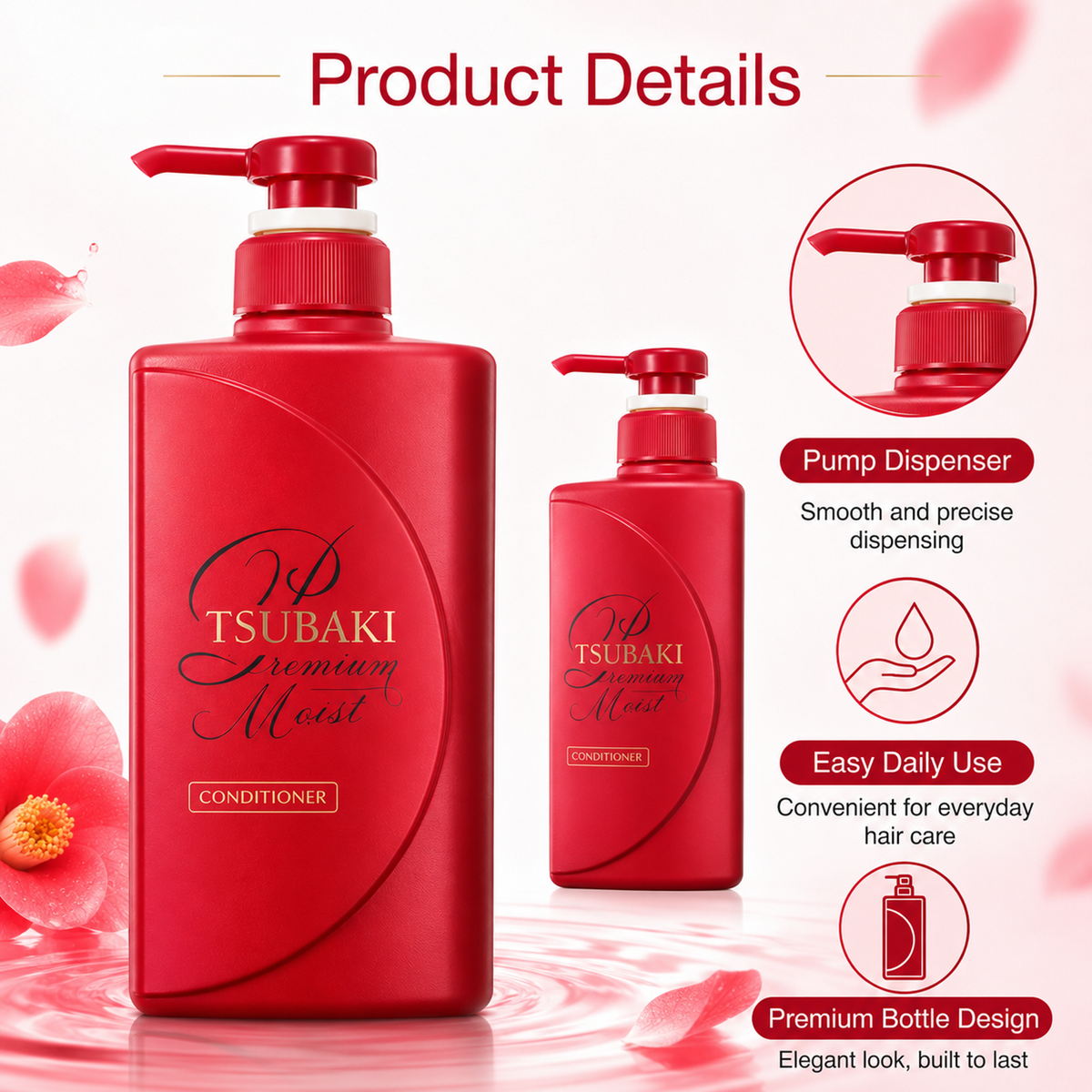 TSUBAKI Premium Moist Conditioner 490 mL detail image