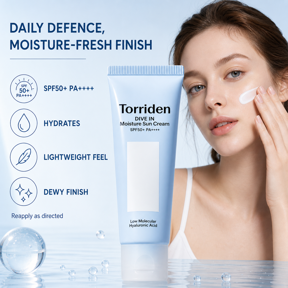 Torriden DIVE-IN Moisture Sun Cream SPF50+ PA++++ 60 mL Blue