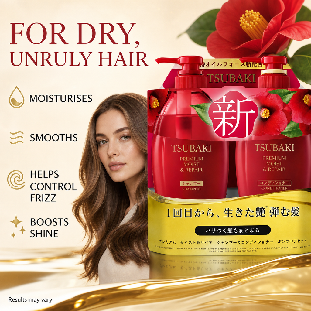 TSUBAKI Moist & Repair Hair Set 2025 450ml – Deeply Nourishes & Restores