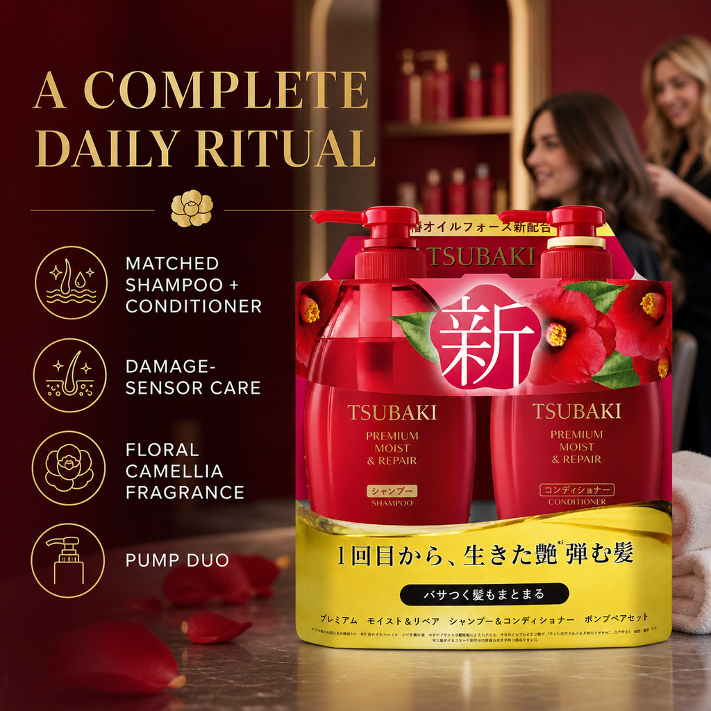 TSUBAKI Moist & Repair Hair Set 2025 450ml – Deeply Nourishes & Restores