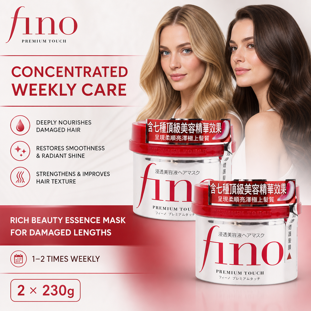 Fino Premium Hair Mask 230g x 2, deep conditioning treatment for damaged hair