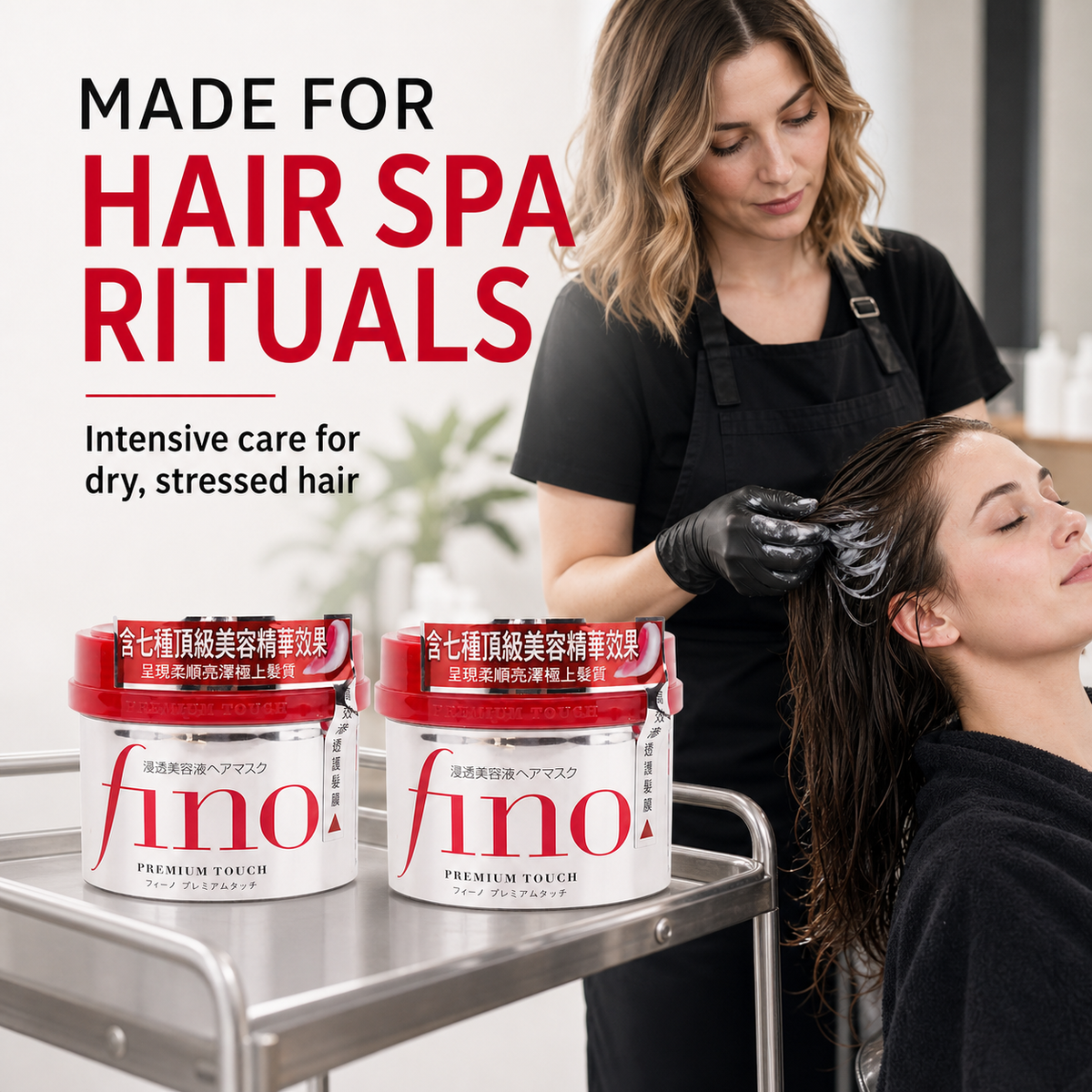 Fino Premium Hair Mask 230g x 2, deep conditioning treatment for damaged hair