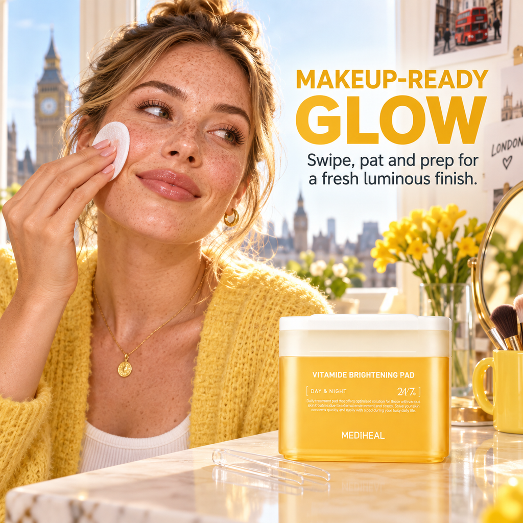 Mediheal Vitamide Brightening Pads 100CT-Reduces Dullness & Sallow Tone