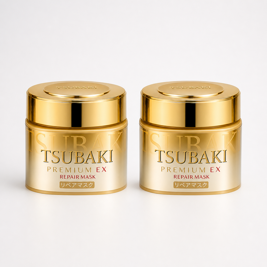 Tsubaki Premium EX Hair Mask 180g x2–0-Second Repair, Camellia Oil + Royal Jelly