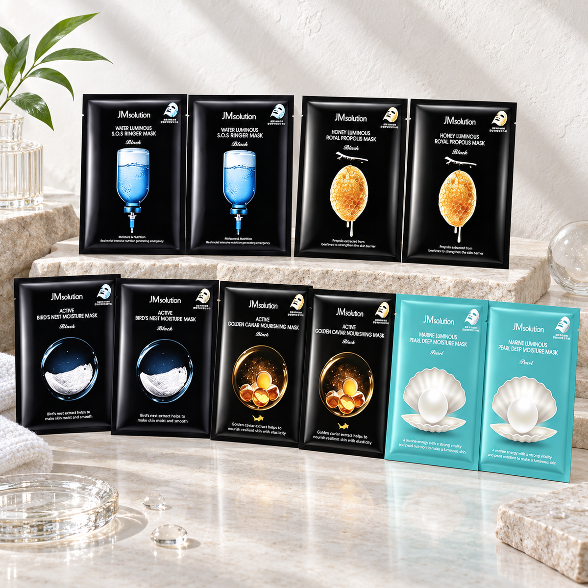 JMsolution 10 PCS Korean Face Mask Set 5 type Best-Selling facial Masks sheet