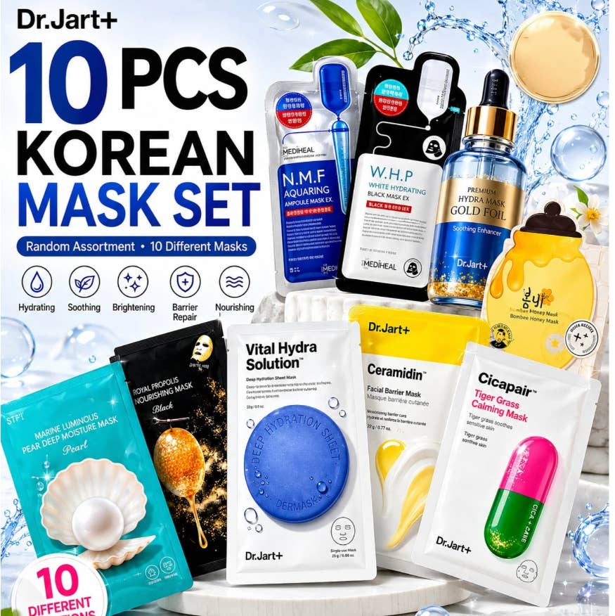 Dr.Jart Dermask Variety Set 10 sheets, moisture soothing Korean face mask