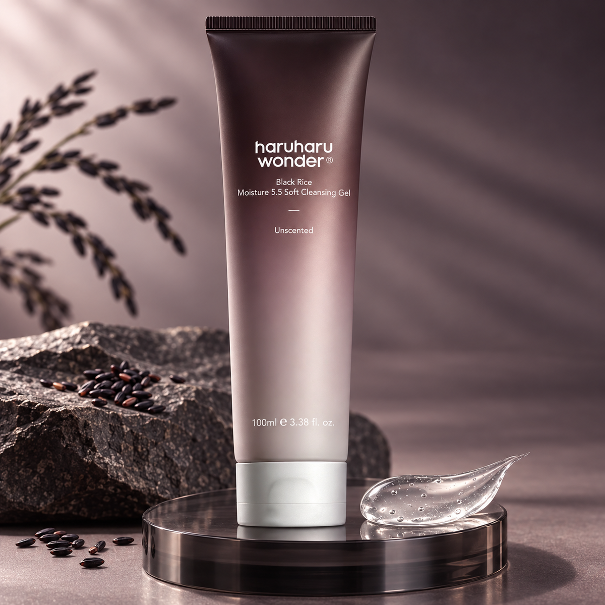 Haruharu Wonder AHA Cleanser Gel 100ml, black rice mild daily face wash