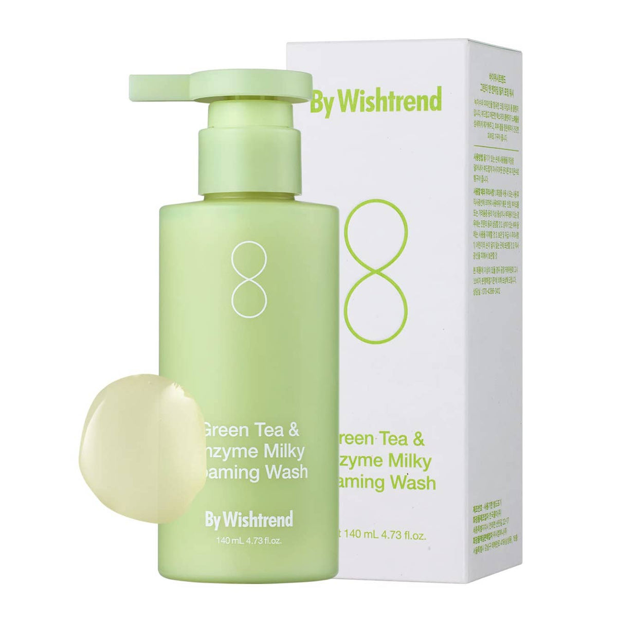 By Wishtrend Green Tea Enzyme Milky Wash 140ml, pore cleansing face wash