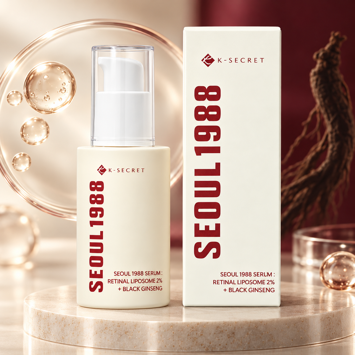 K-SECRET 1988 Black Ginseng Serum 30ml – 2% Retinal Liposome & 58% Black Ginseng