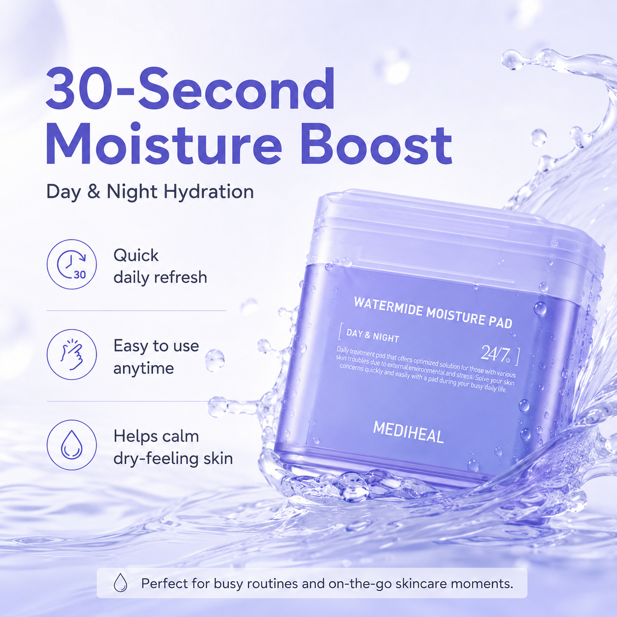 MEDIHEAL Watermide Moisture Pad – 100 Pads detail image