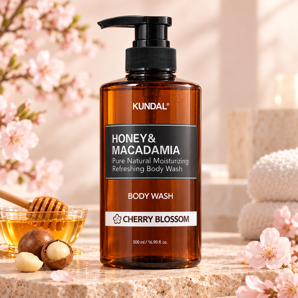 KUNDAL Honey & Macadamia Body Wash Cherry Blossom 500ml