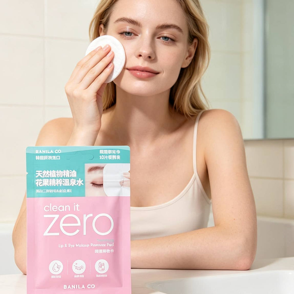 BANILA CO Soothing Lip & Eye Makeup Remover Pad 10CT Travel Size – Pre-Moistened
