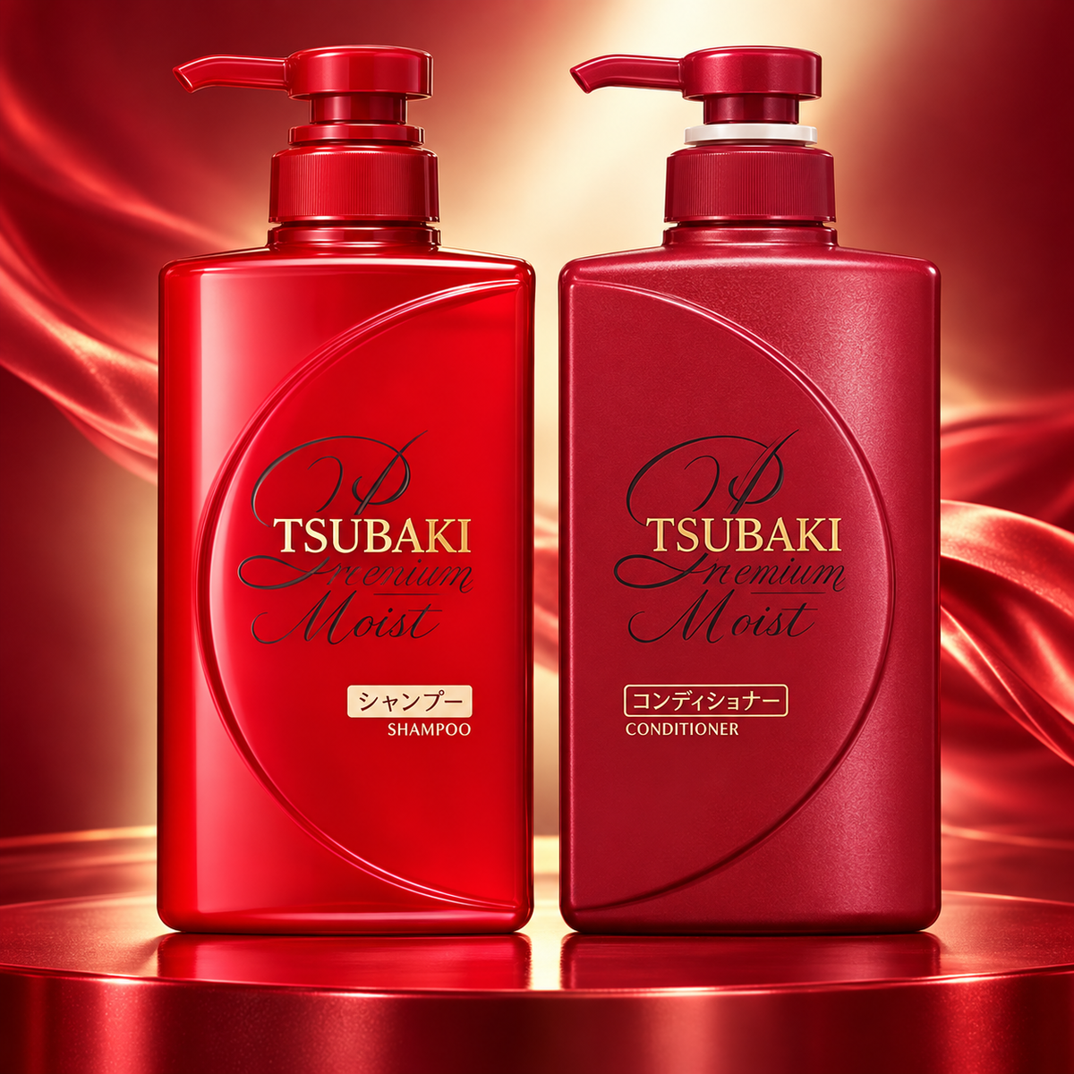 Tsubaki Red Camellia Shampoo 490ml + Conditioner 490ml - No Box