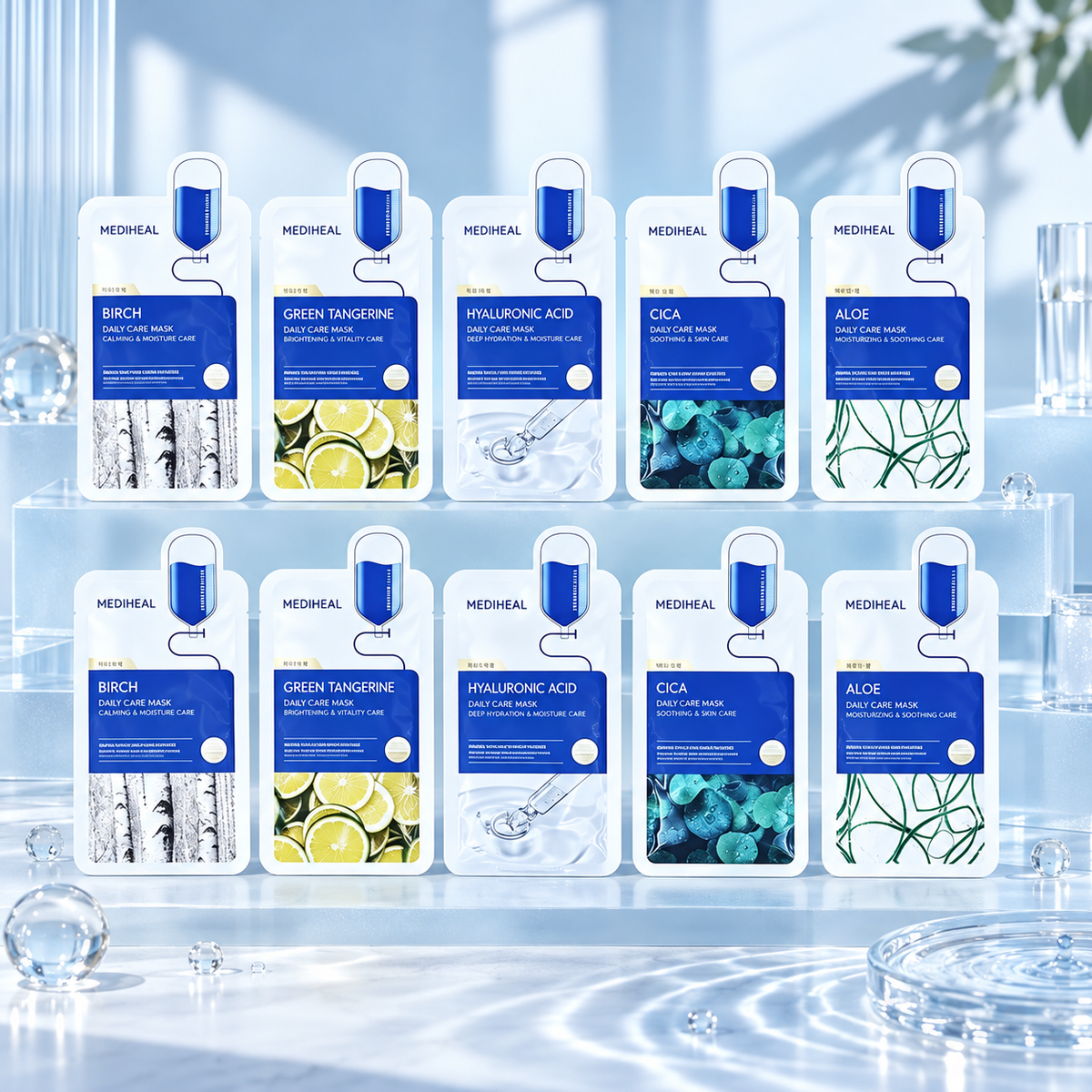 Mediheal Essence Mask Variety Set 10ct, assortment pack for all skin types