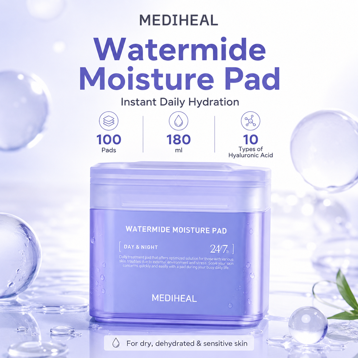 MEDIHEAL Watermide Moisture Pad – 100 Pads detail image