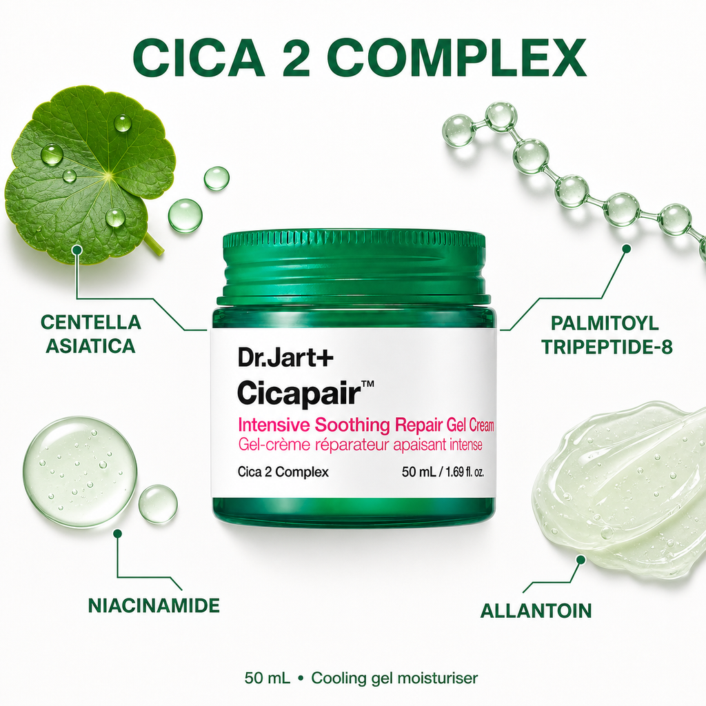 Dr. Jart+ Cicapair Gel Cream 50ml, green cap soothing repair moisturizer
