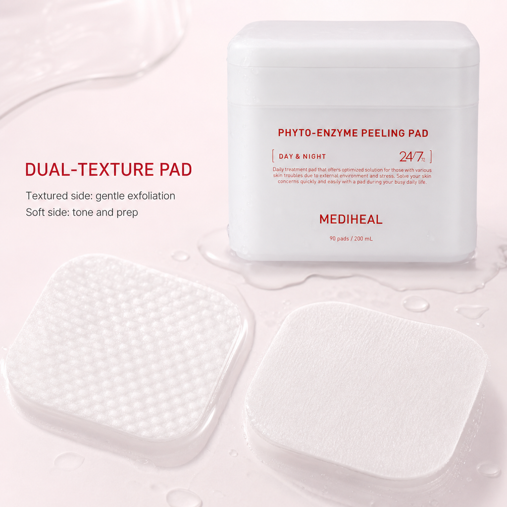 Mediheal Phyto Enzyme Clear Pad 90PC – 2-in-1 Exfoliating & Soothing Cotton Pad