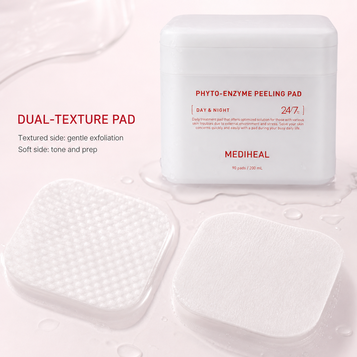 Mediheal Phyto Enzyme Clear Pad 90PC – 2-in-1 Exfoliating & Soothing Cotton Pad