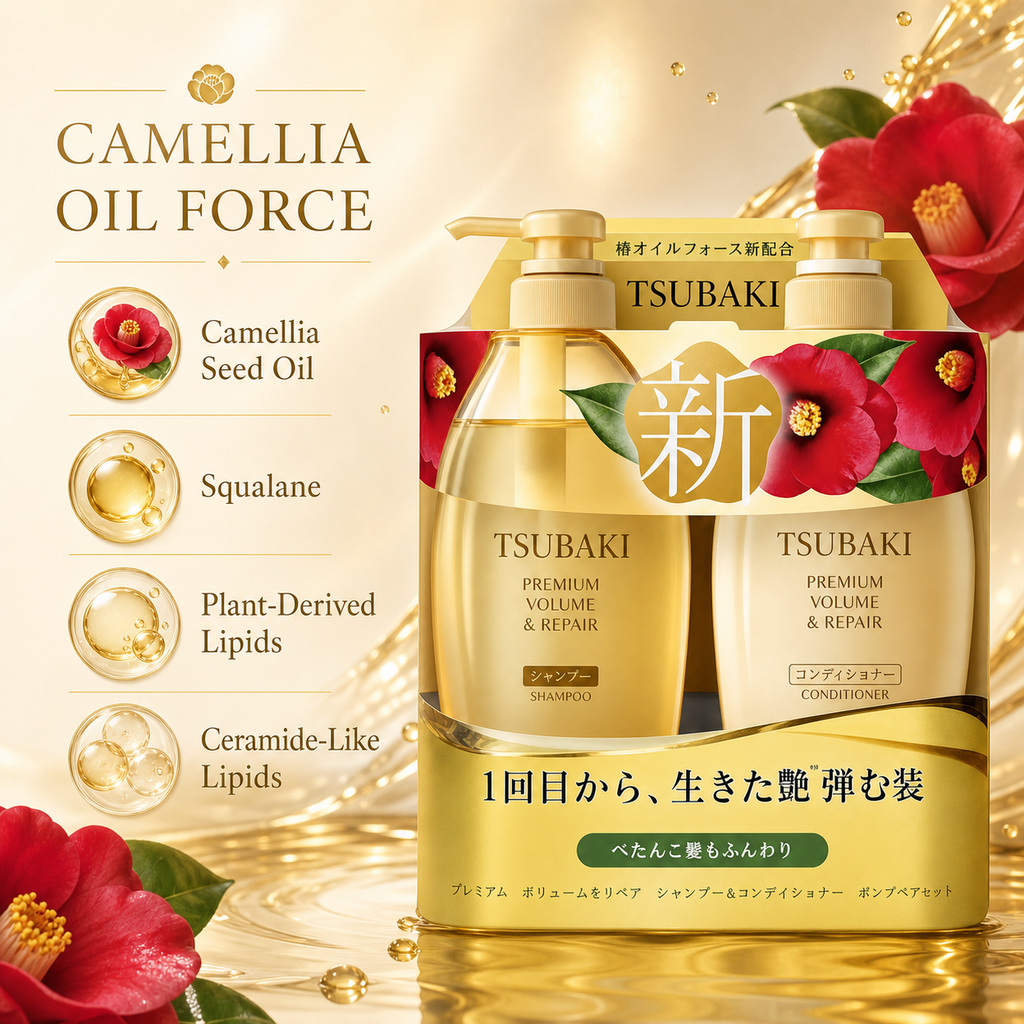 Genuine Tsubaki Premium Volume &Repair Shampoo And Conditioner Set Made In Japan