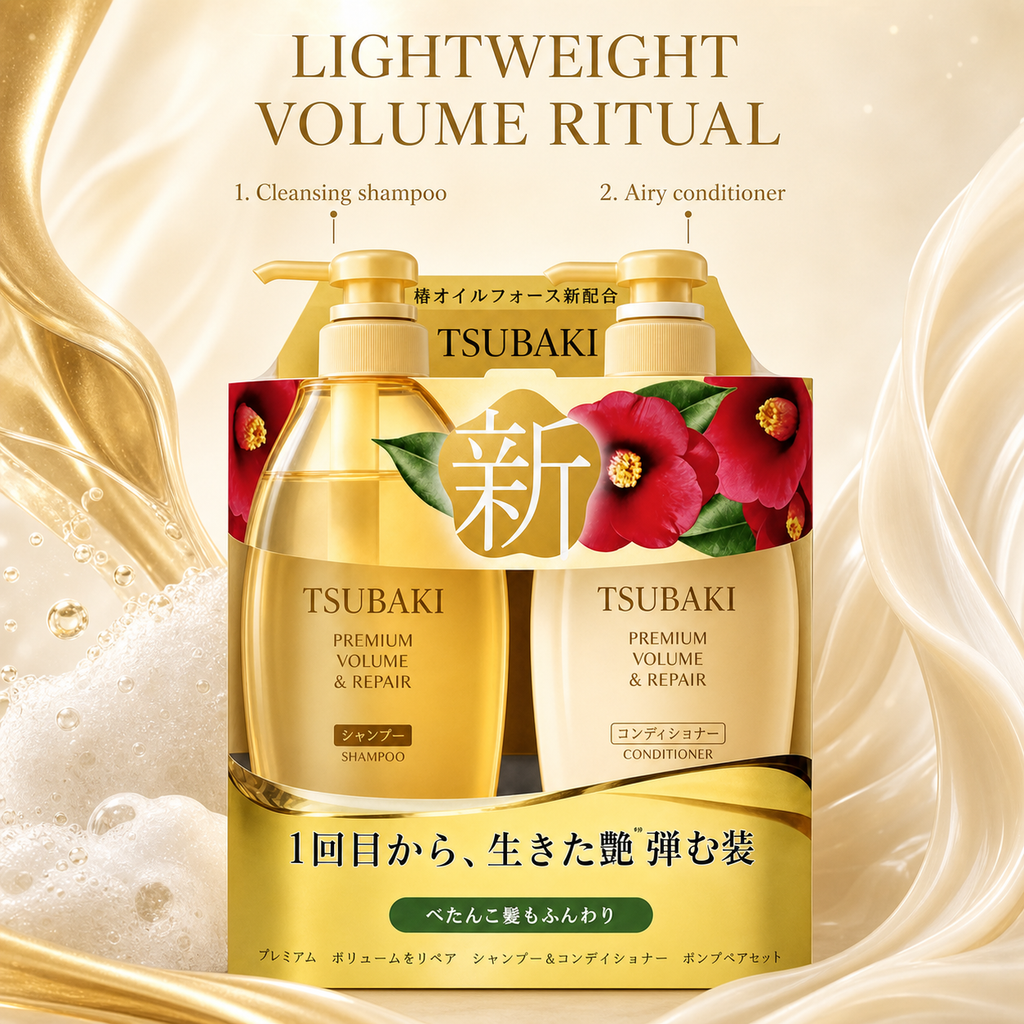Genuine Tsubaki Premium Volume &Repair Shampoo And Conditioner Set Made In Japan