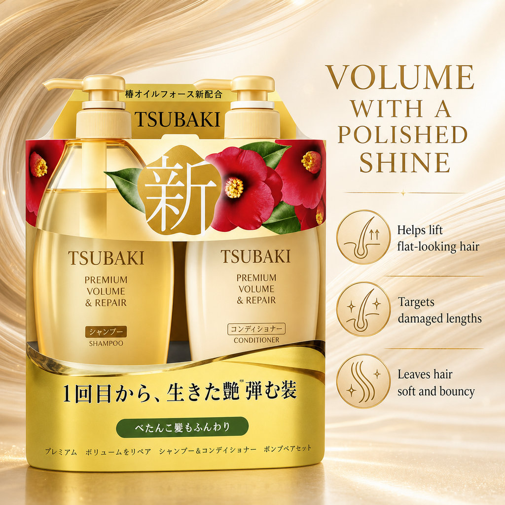 Genuine Tsubaki Premium Volume &Repair Shampoo And Conditioner Set Made In Japan