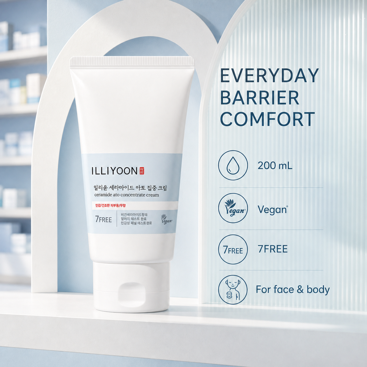 ILLIYOON Ceramide Ato Concentrate Cream (200Ml, 6.76 Fl Oz) | Moisturizer