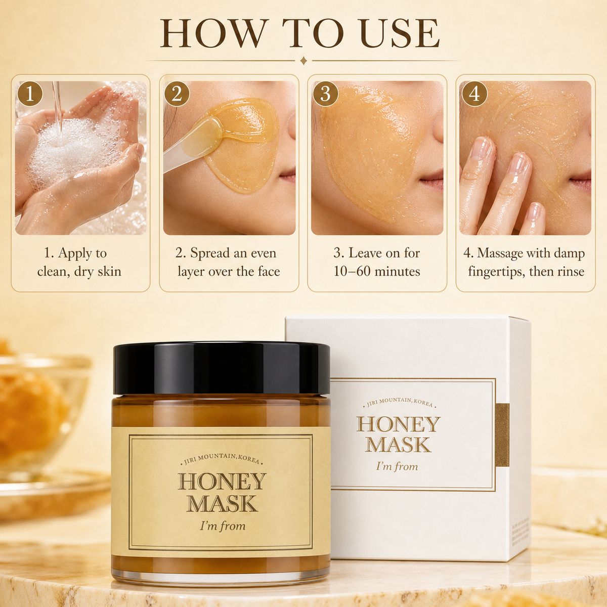 I'm From Honey Mask 120g, wash off moisturizing face mask for dry skin