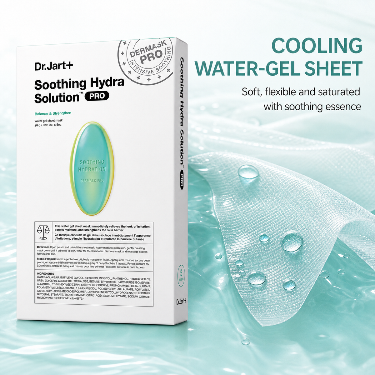 Dr.Jart Dermask PRO Soothing Mask 5 sheets, irritation relief moisture