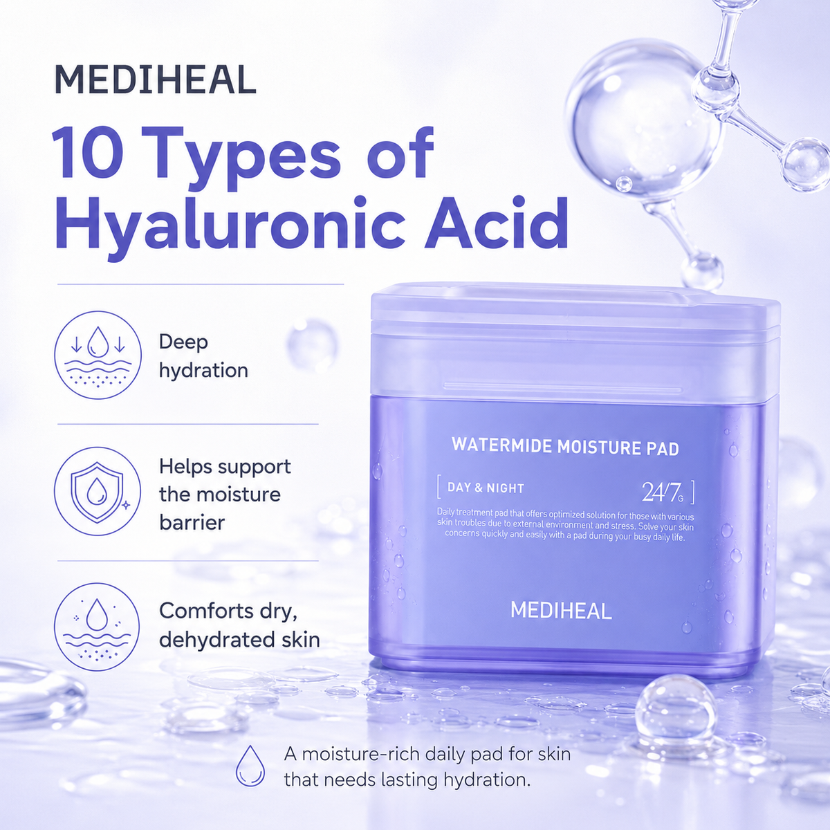 MEDIHEAL Watermide Moisture Pad – 100 Pads detail image