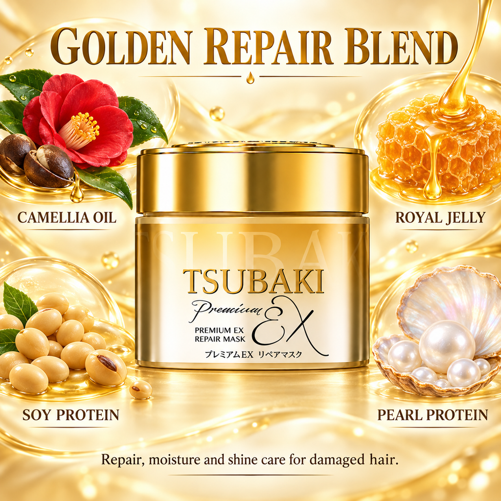 TSUBAKI Premium Repair Hair Mask 180g – 0-Second Rinse-Off Deep Conditioner