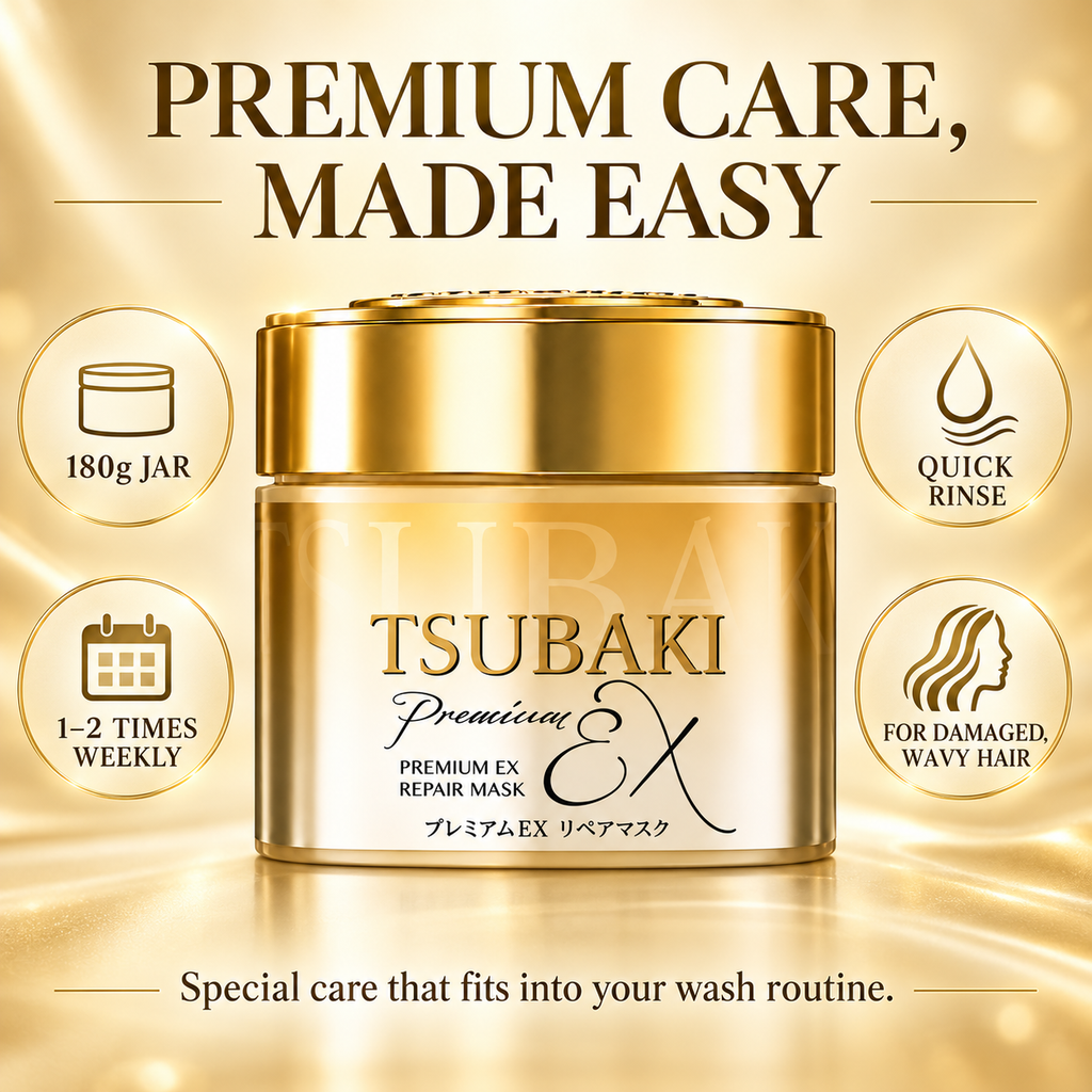 TSUBAKI Premium Repair Hair Mask 180g – 0-Second Rinse-Off Deep Conditioner