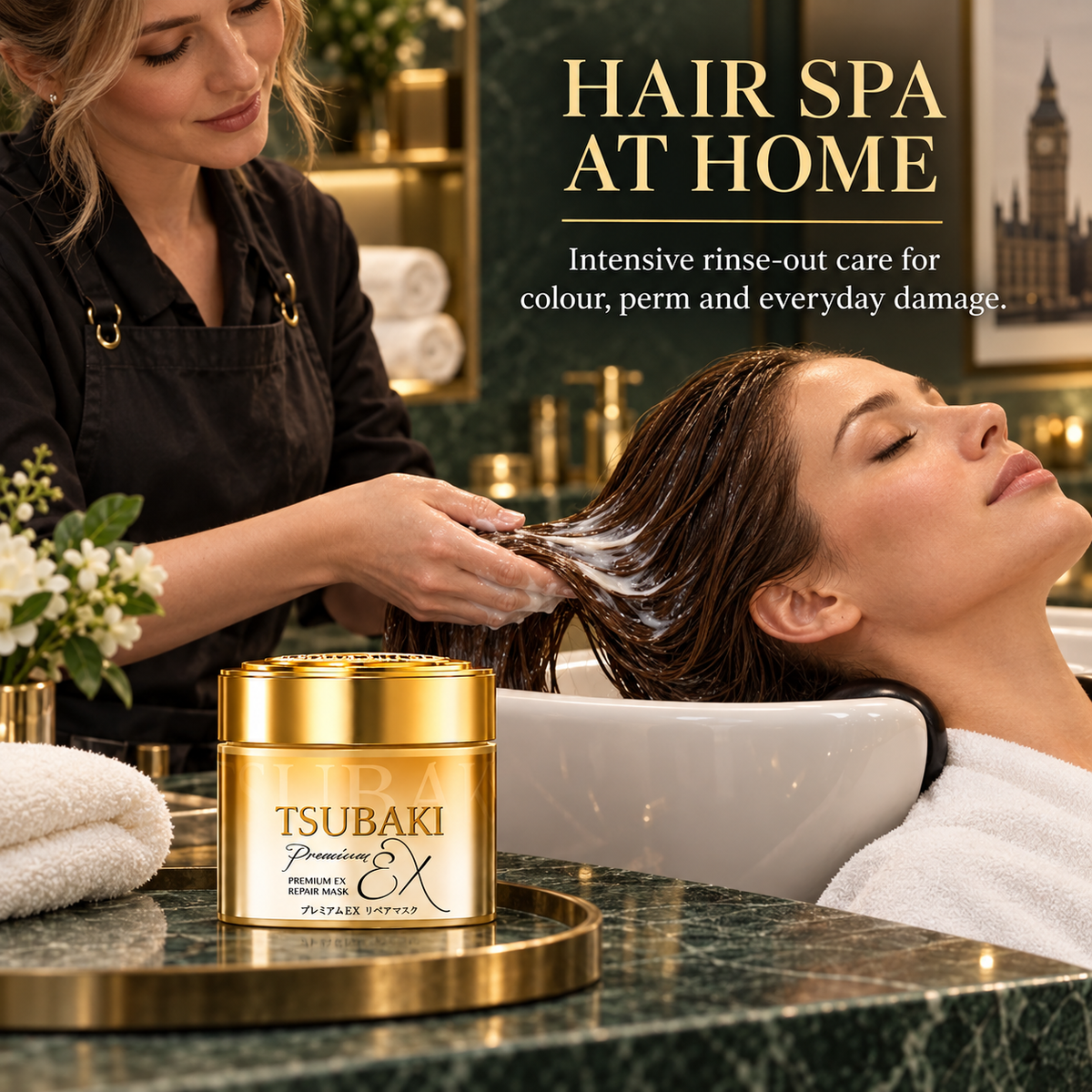 TSUBAKI Premium Repair Hair Mask 180g – 0-Second Rinse-Off Deep Conditioner