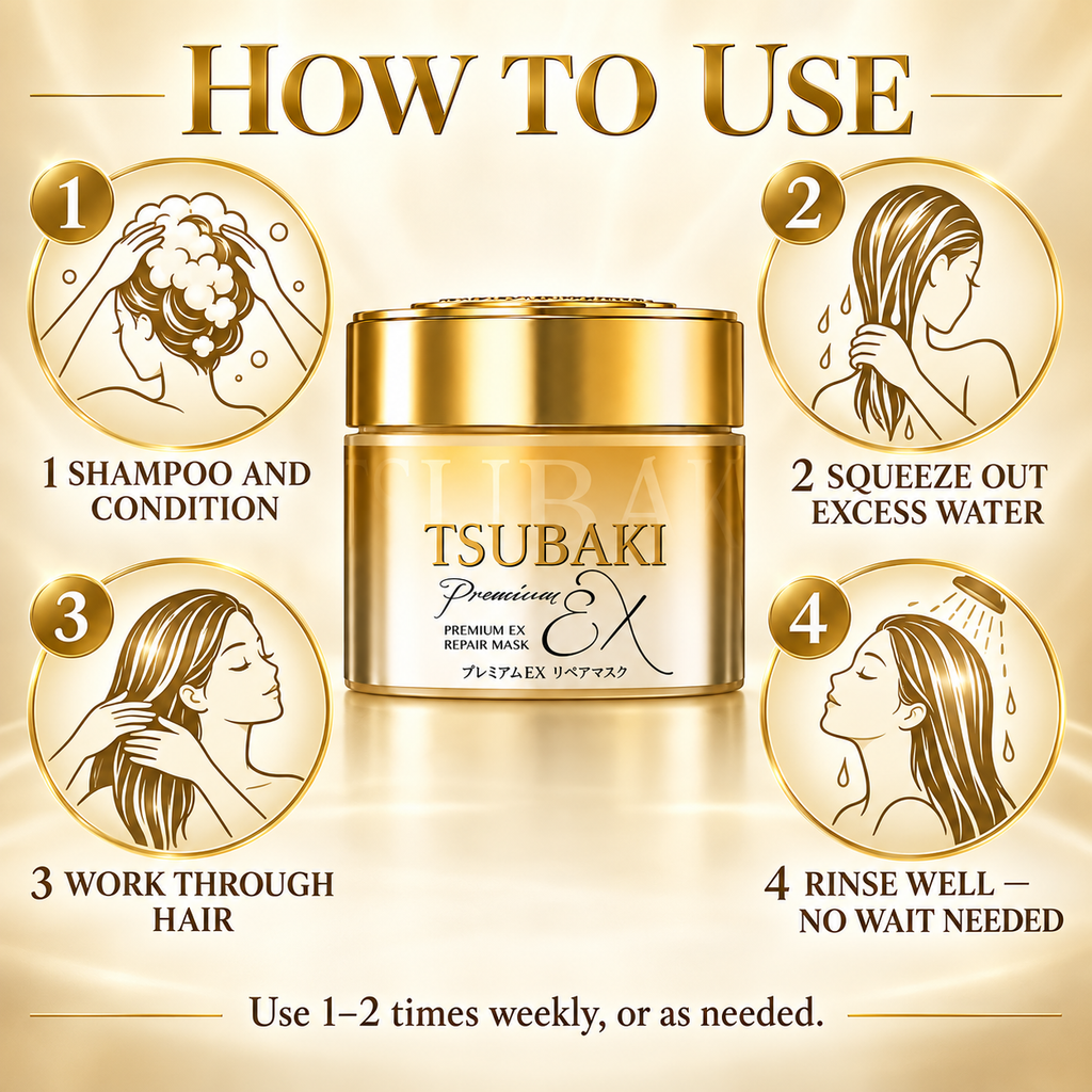 TSUBAKI Premium Repair Hair Mask 180g – 0-Second Rinse-Off Deep Conditioner