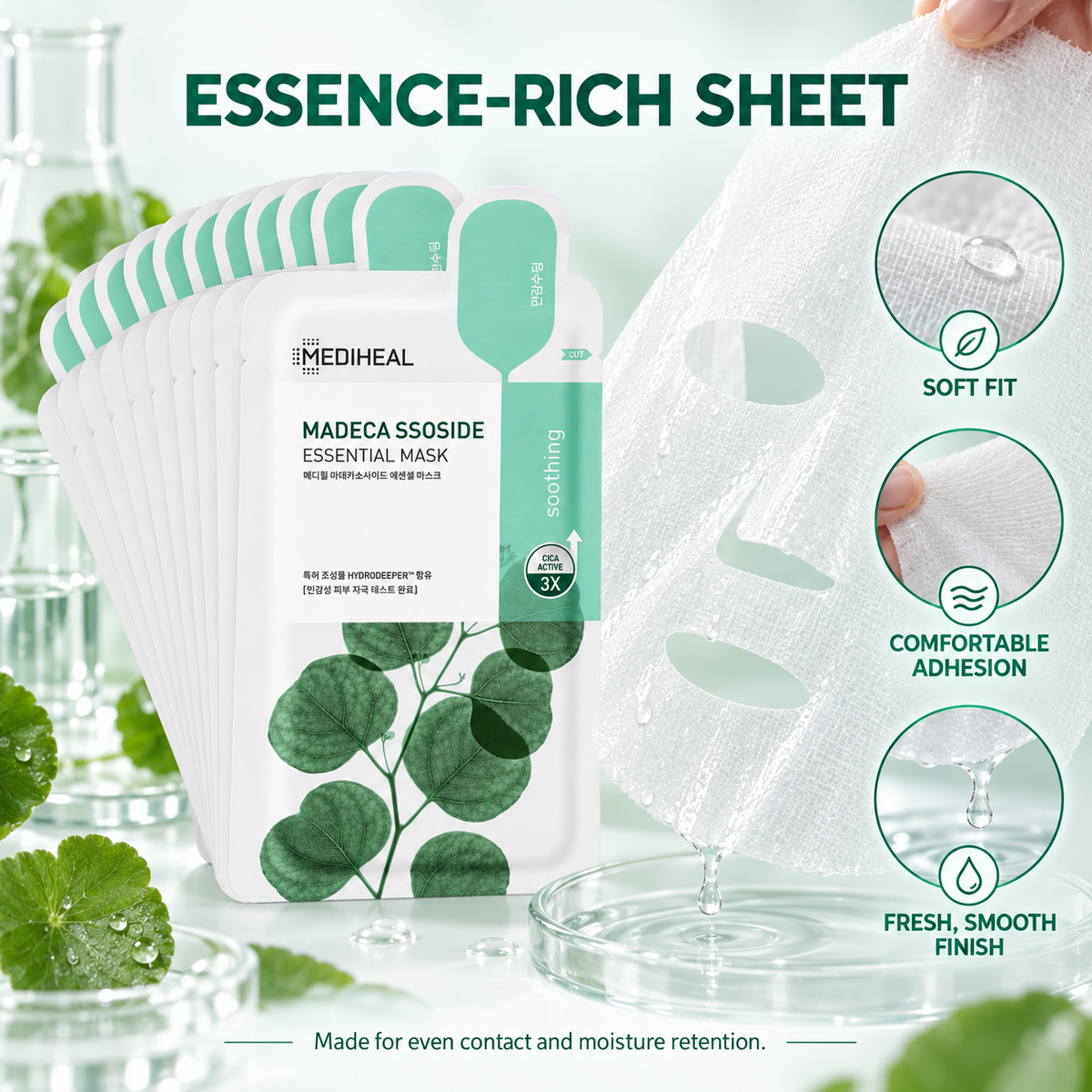 MEDIHEAL Madecassoside  Essential Mask — 10 Sheets