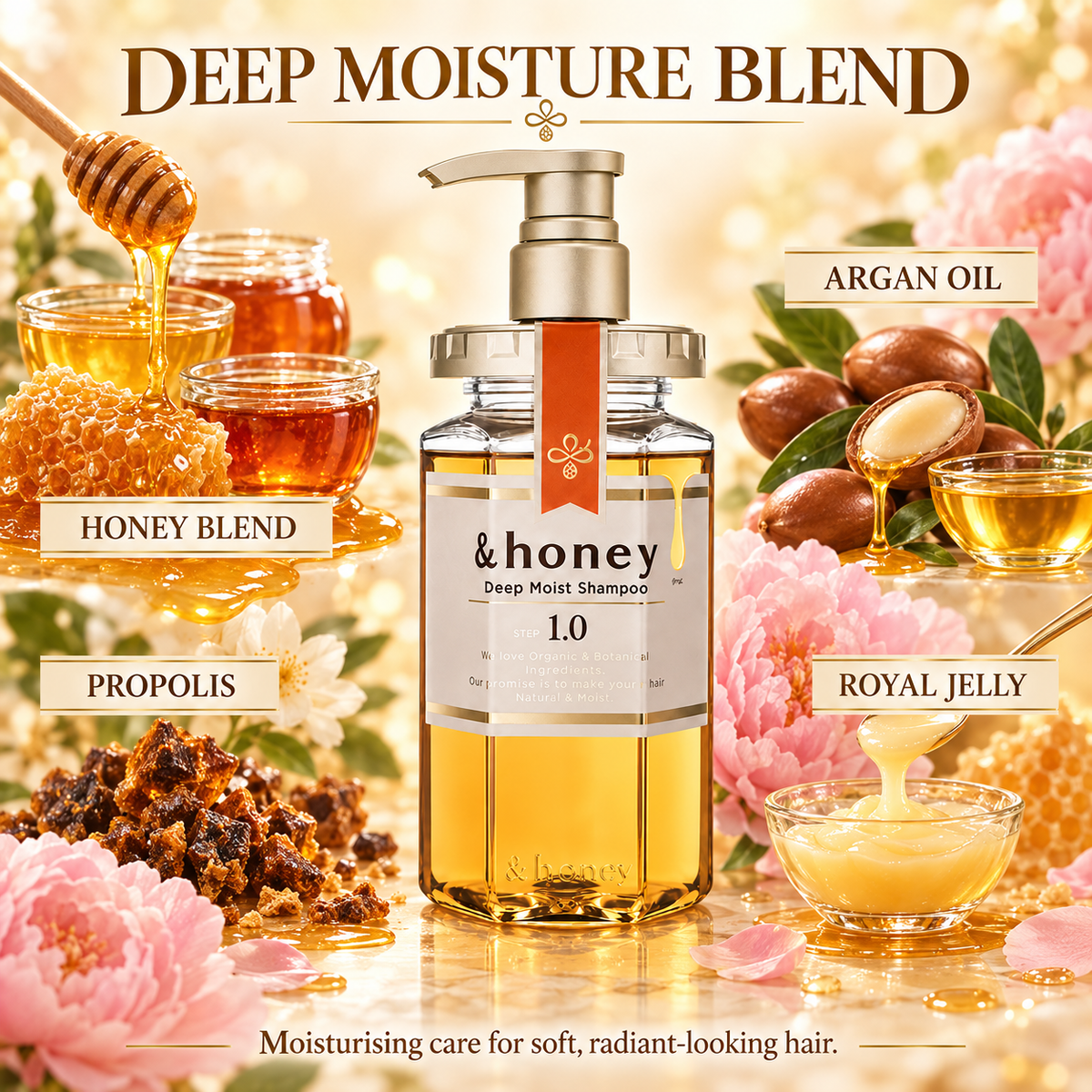 & honey Deep Moist Hair Shampoo pump action 440ml brand new UK stock