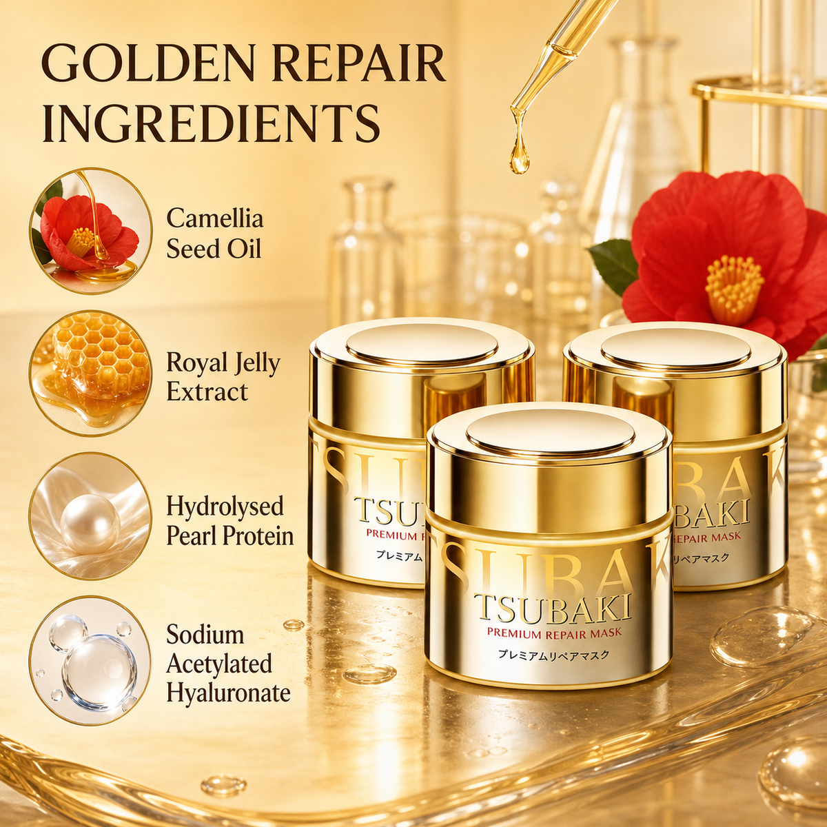 TSUBAKI Premium Repair Hair Mask 180g — Pack of 3 detail image